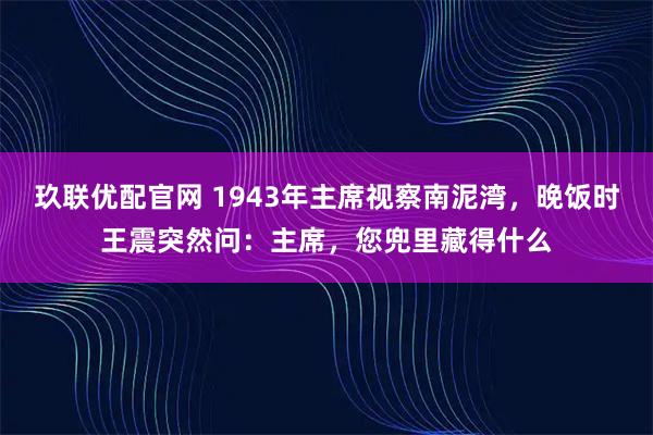 玖联优配官网 1943年主席视察南泥湾，晚饭时王震突然问：主席，您兜里藏得什么